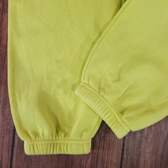 *FLAW* Aviator Nation Womens Size Large Neon Yellow Logo Sweatpants Joggers - Picture 7 of 12